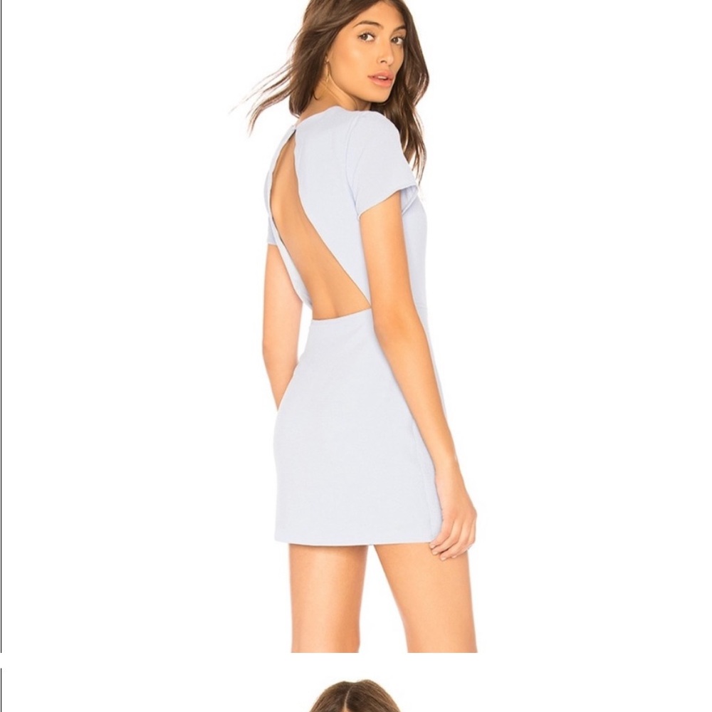 Superdown Light Blue Open-Back Mini Dress